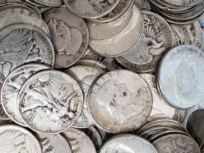 Walking Liberty and Franklin 90% silver half dollars at Apex Gold Silver Coin, Winston-Salem